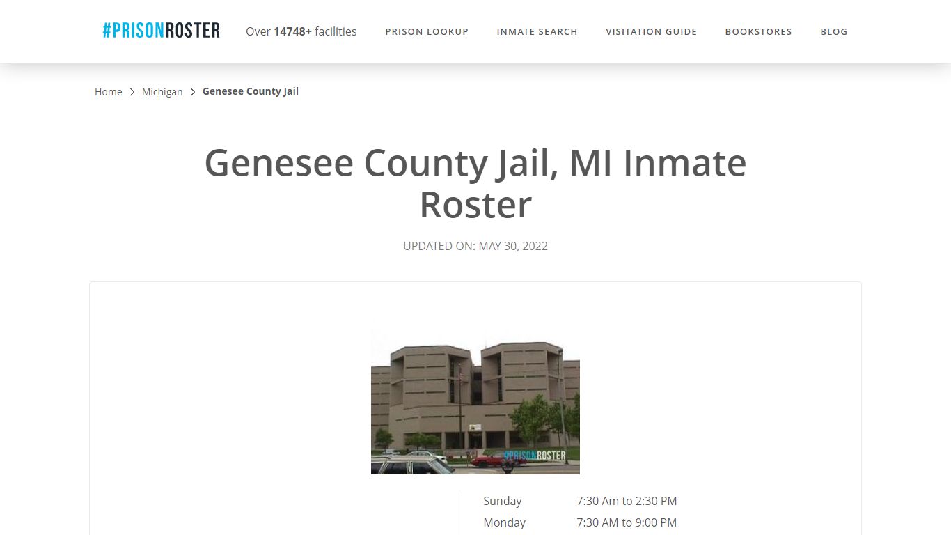 Genesee County Jail, MI Inmate Roster - Inmate Locator