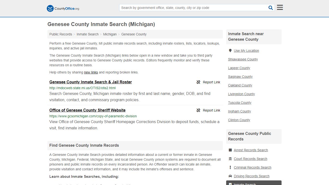 Inmate Search - Genesee County, MI (Inmate Rosters & Locators)